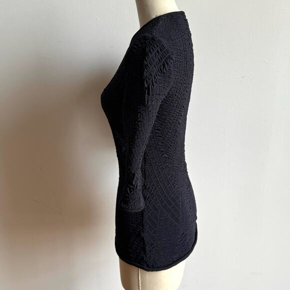 ELLERY Black Crinkle Shirred Top - Picture 4 of 9